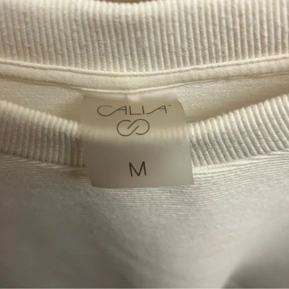 Calia Cream Crewneck Sweatshirt with side zippers - Picture 6 of 6